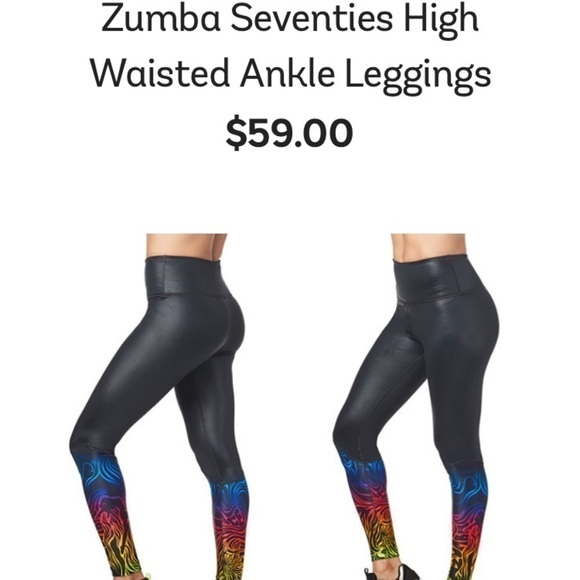Zumba Fitness Pants - Zumba Fitness 70s inspired moderate compression leggings Moto Appeal Size Small